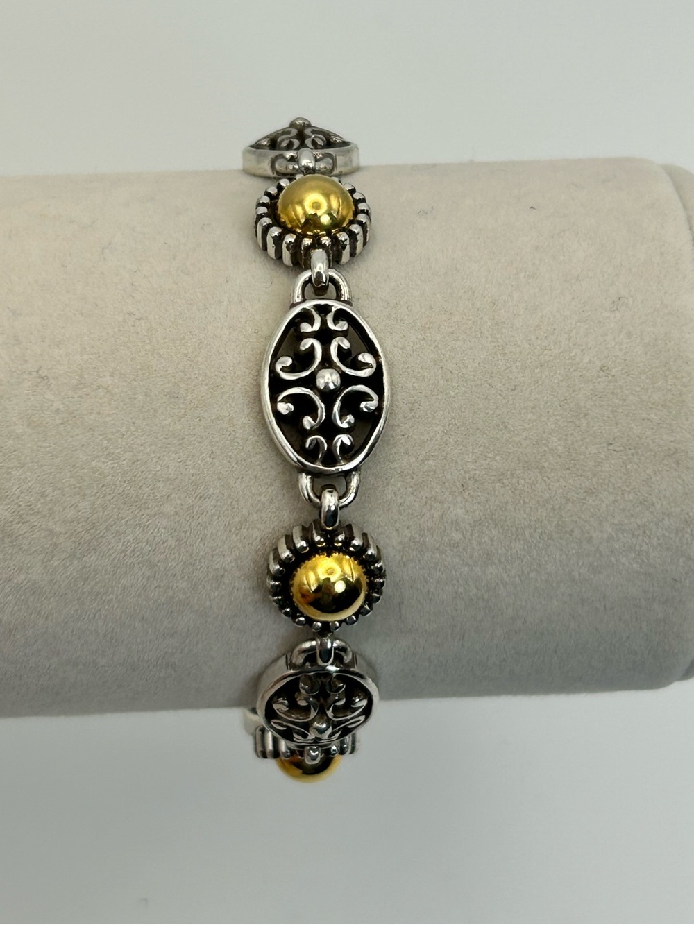 Brighton Intrigue Bracelet Two-tone Silver Plated 8" Mixed Metals